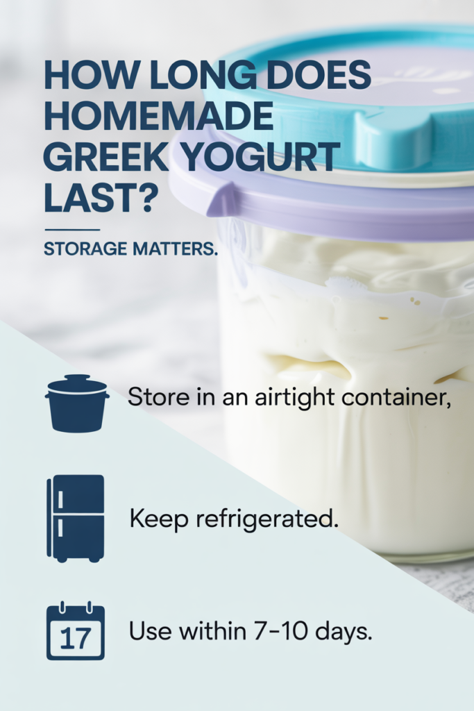 Storage tips for Homemade Greek Yogurt