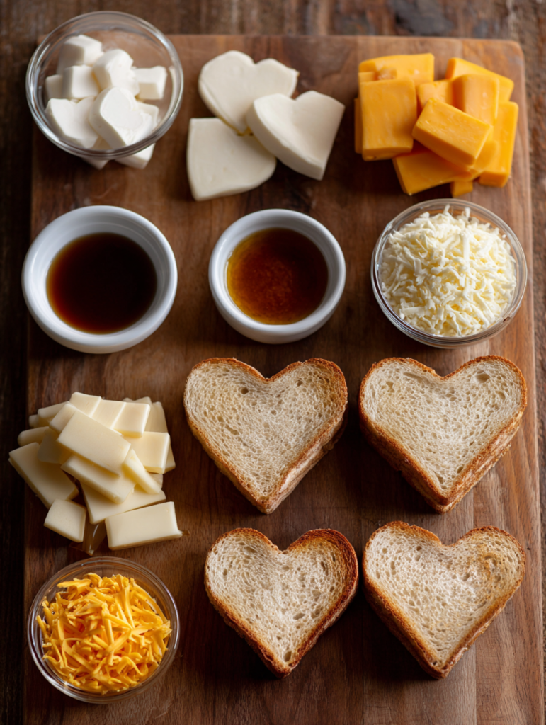 Mini Grilled Cheese Hearts step by step