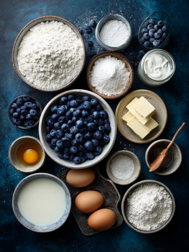 Sugar Free Blueberry Muffins all ingredients