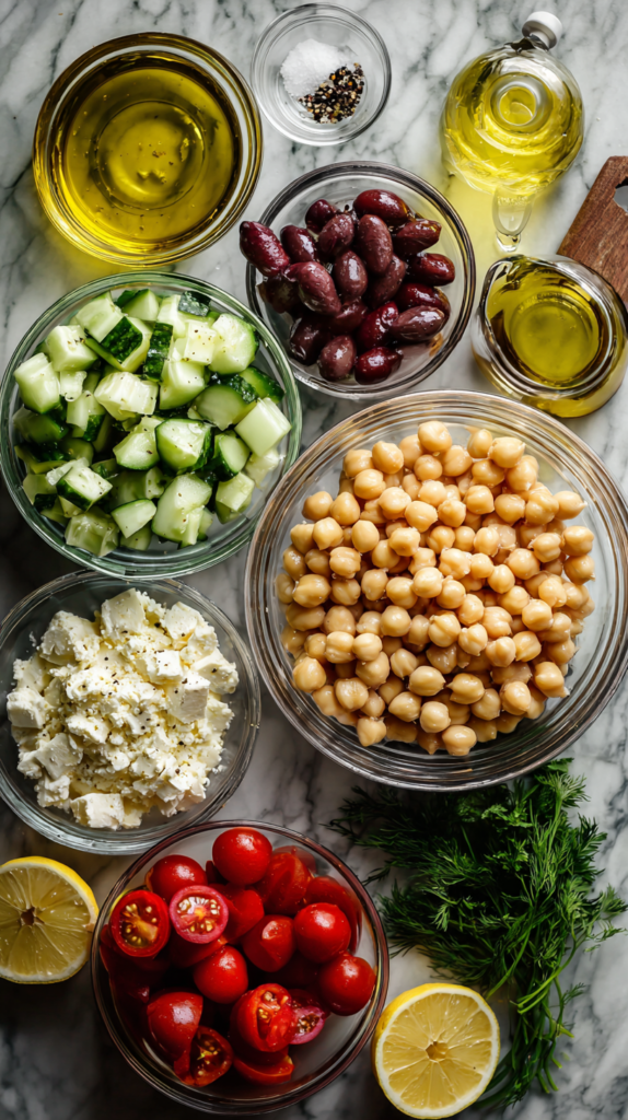 mediterranean chickpea salad aesthetic