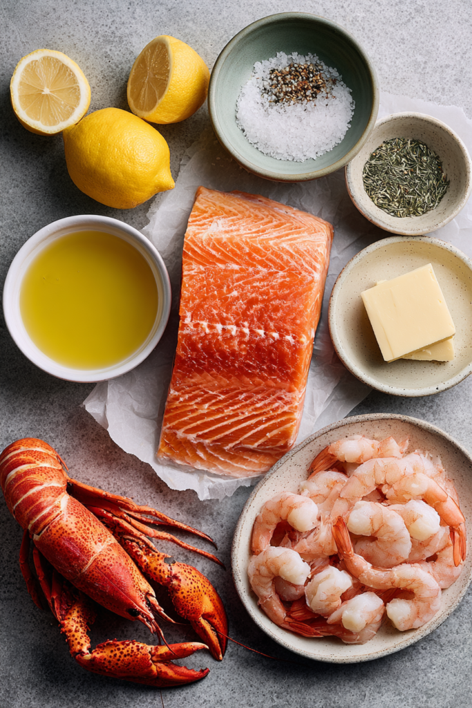 Stuffed seafood recipes with ingredients