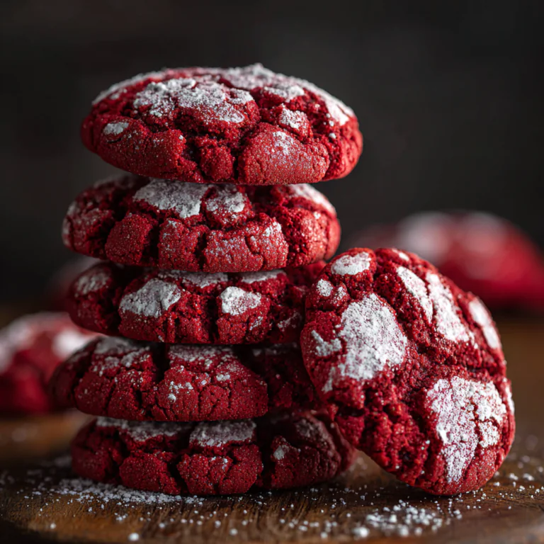 Fudgy Red Velvet Crinkle Cookies