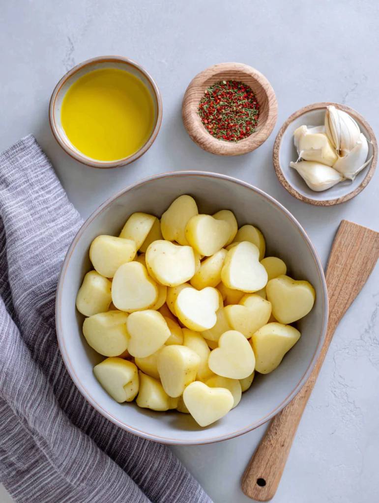 Heart-shaped Potatoes cutting techniques