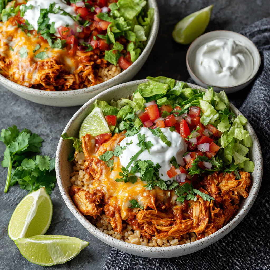 High-Protein Chicken Enchilada Bowls