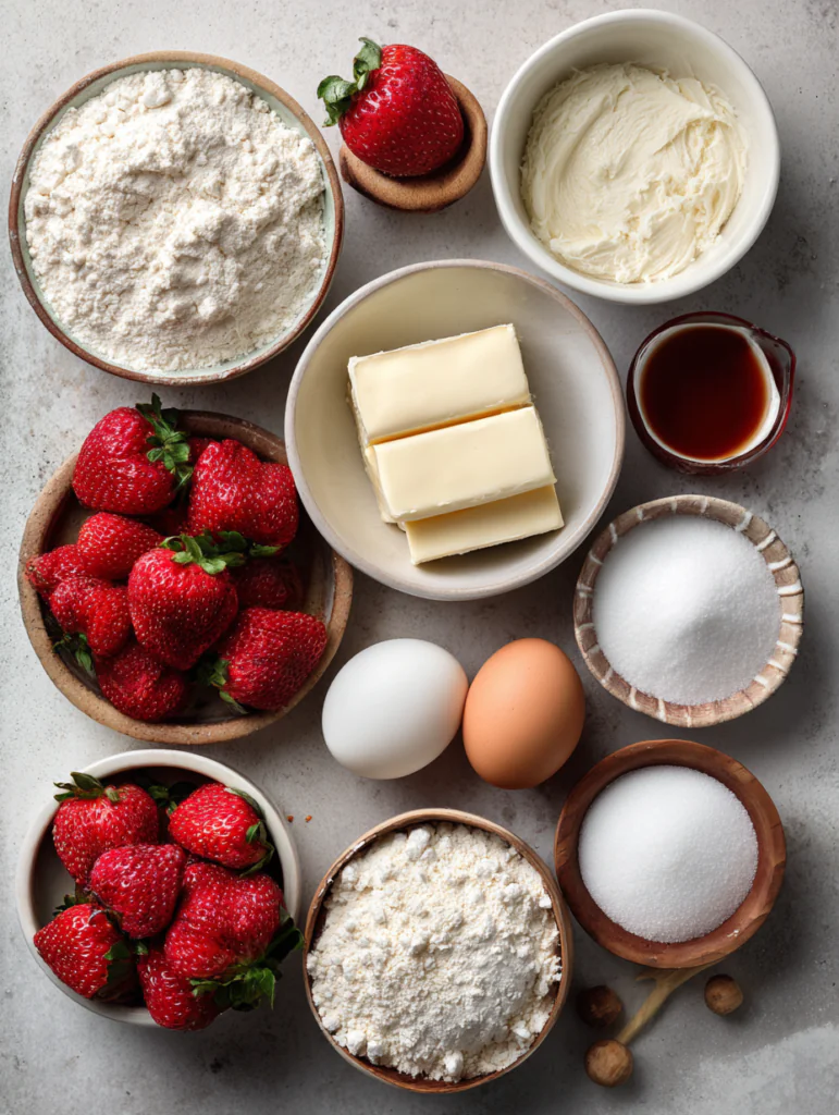 ingredients for Strawberry Cheesecake Cookies