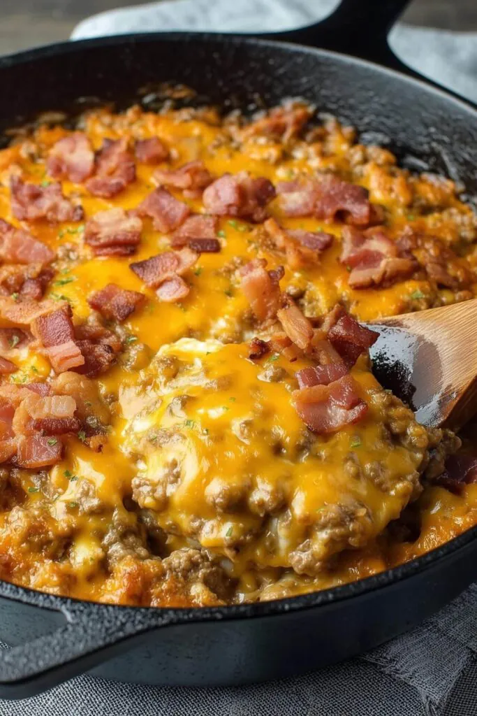 low carb cheeseburger casserole