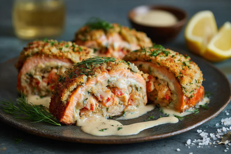 crab and shrimp stuffed salmon recipe